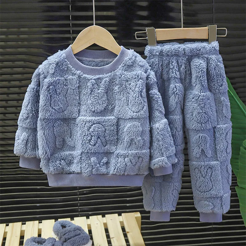 Children's Warm Flannel Pajama Set
