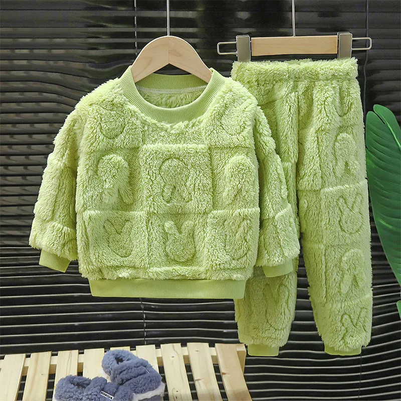 Children's Warm Flannel Pajama Set