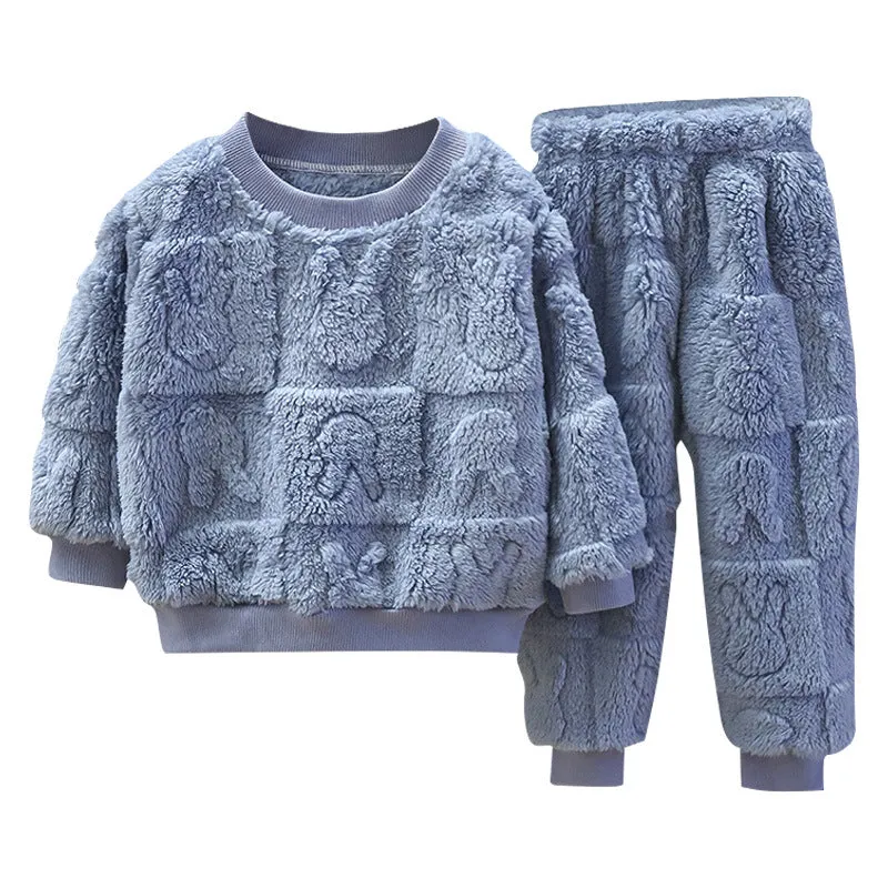 Children's Warm Flannel Pajama Set