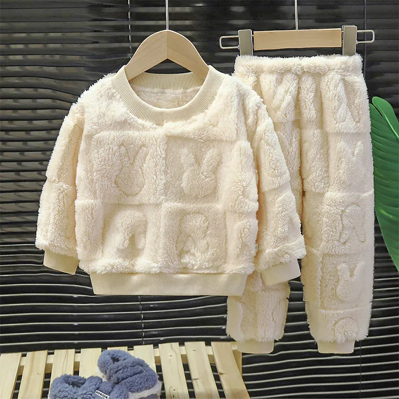 Children's Warm Flannel Pajama Set