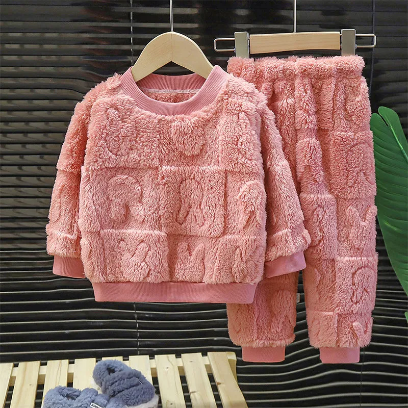 Children's Warm Flannel Pajama Set