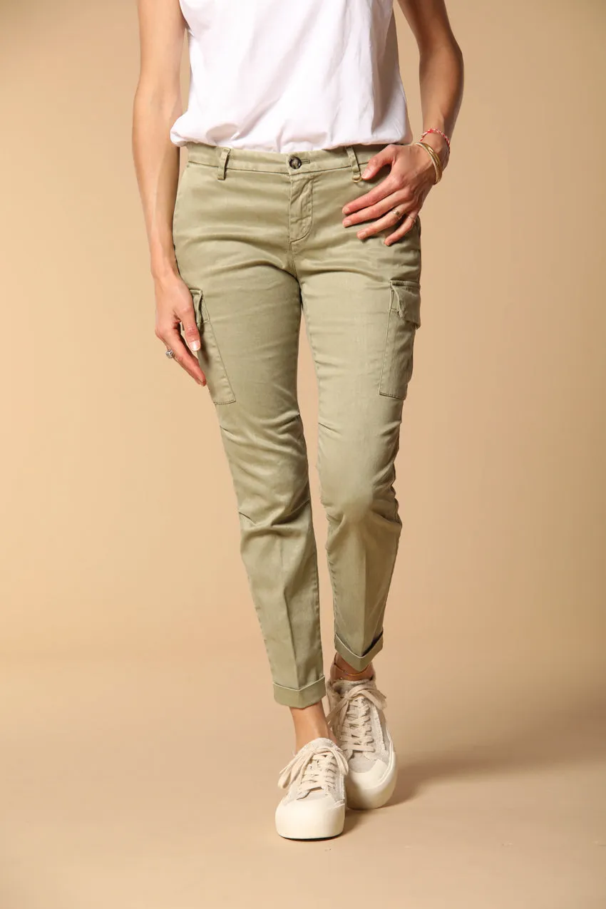 Chile City women's cargo pants in gabardine slim  fit
