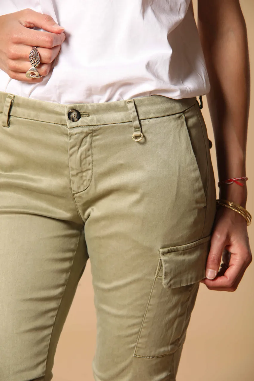 Chile City women's cargo pants in gabardine slim  fit