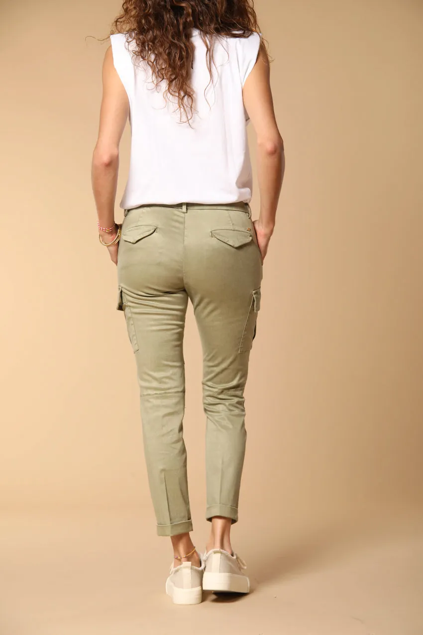 Chile City women's cargo pants in gabardine slim  fit