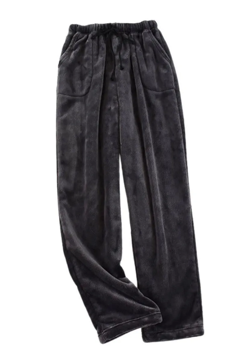Chouyatou Womens Plaid Fluffy Pajama Pants Fuzzy Fleece Cozy Lounge Pants with Pockets Winter Warm Pj Bottoms