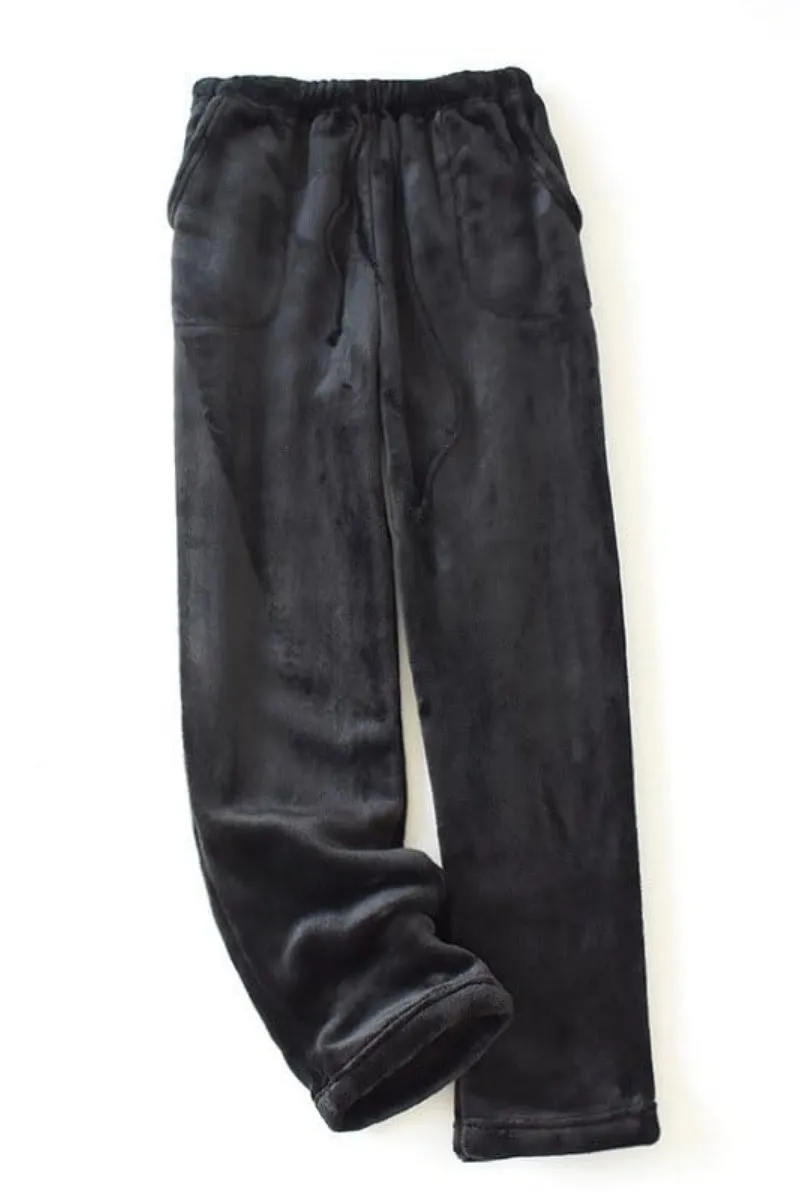 Chouyatou Womens Plaid Fluffy Pajama Pants Fuzzy Fleece Cozy Lounge Pants with Pockets Winter Warm Pj Bottoms