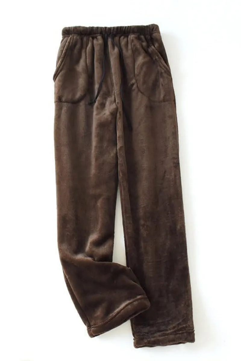 Chouyatou Womens Plaid Fluffy Pajama Pants Fuzzy Fleece Cozy Lounge Pants with Pockets Winter Warm Pj Bottoms