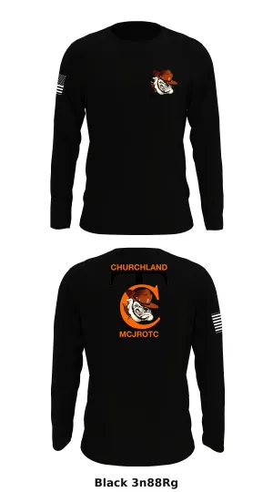 Churchland MCJROTC Store 1 Core Men's LS Performance Tee - 3n88Rg
