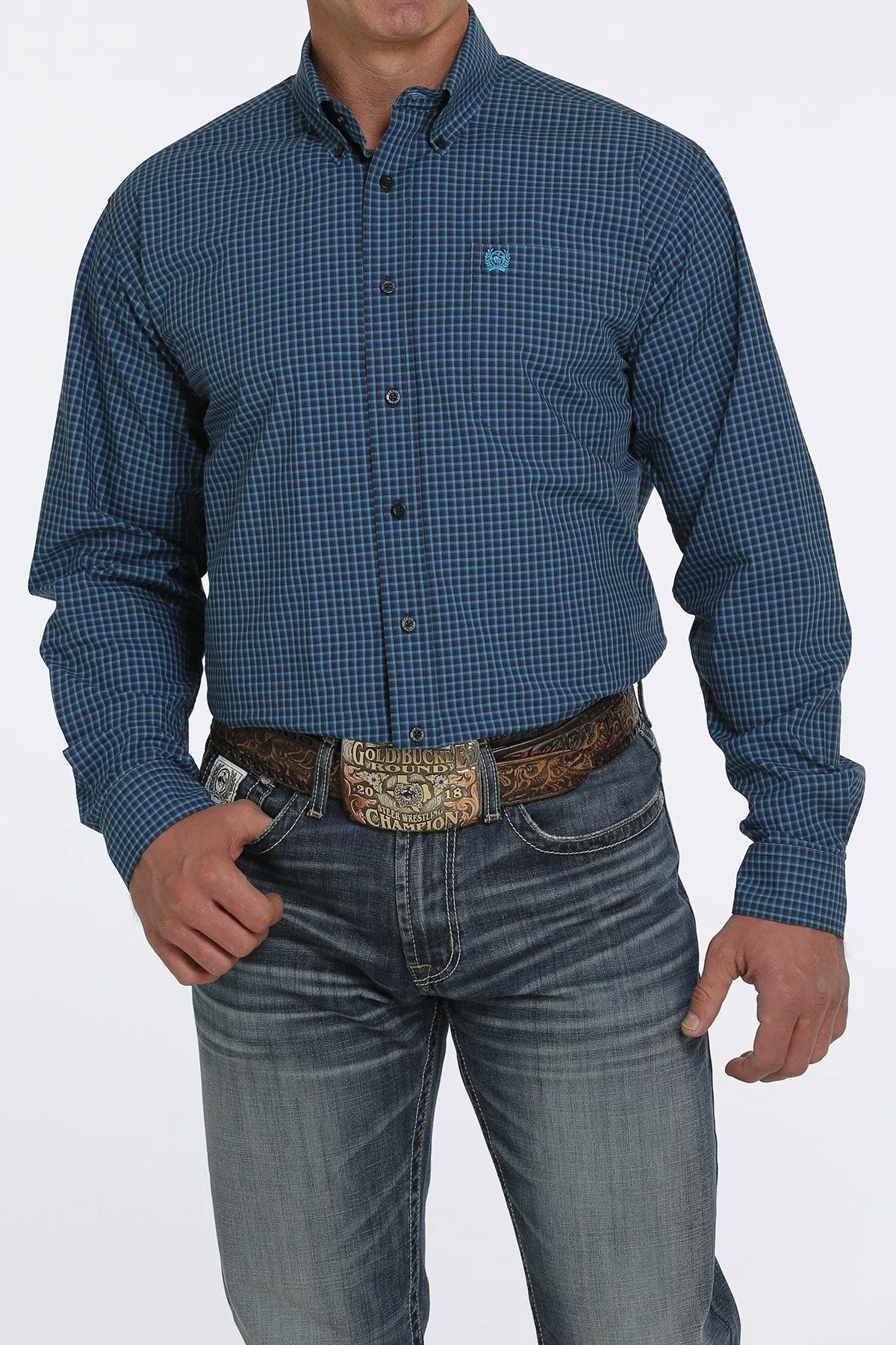 Cinch Mens Plaid Button Down Shirt - MTW1105439