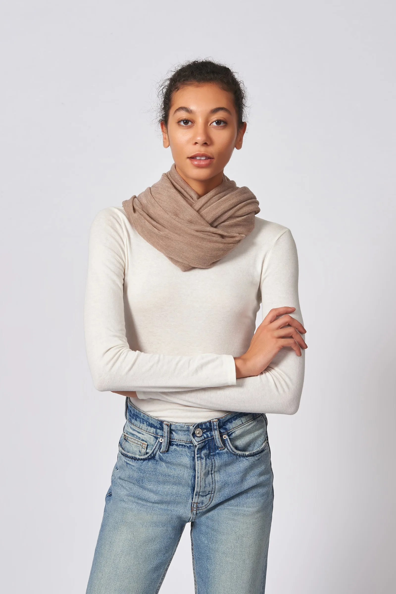 Circle Scarf - Dark Beige