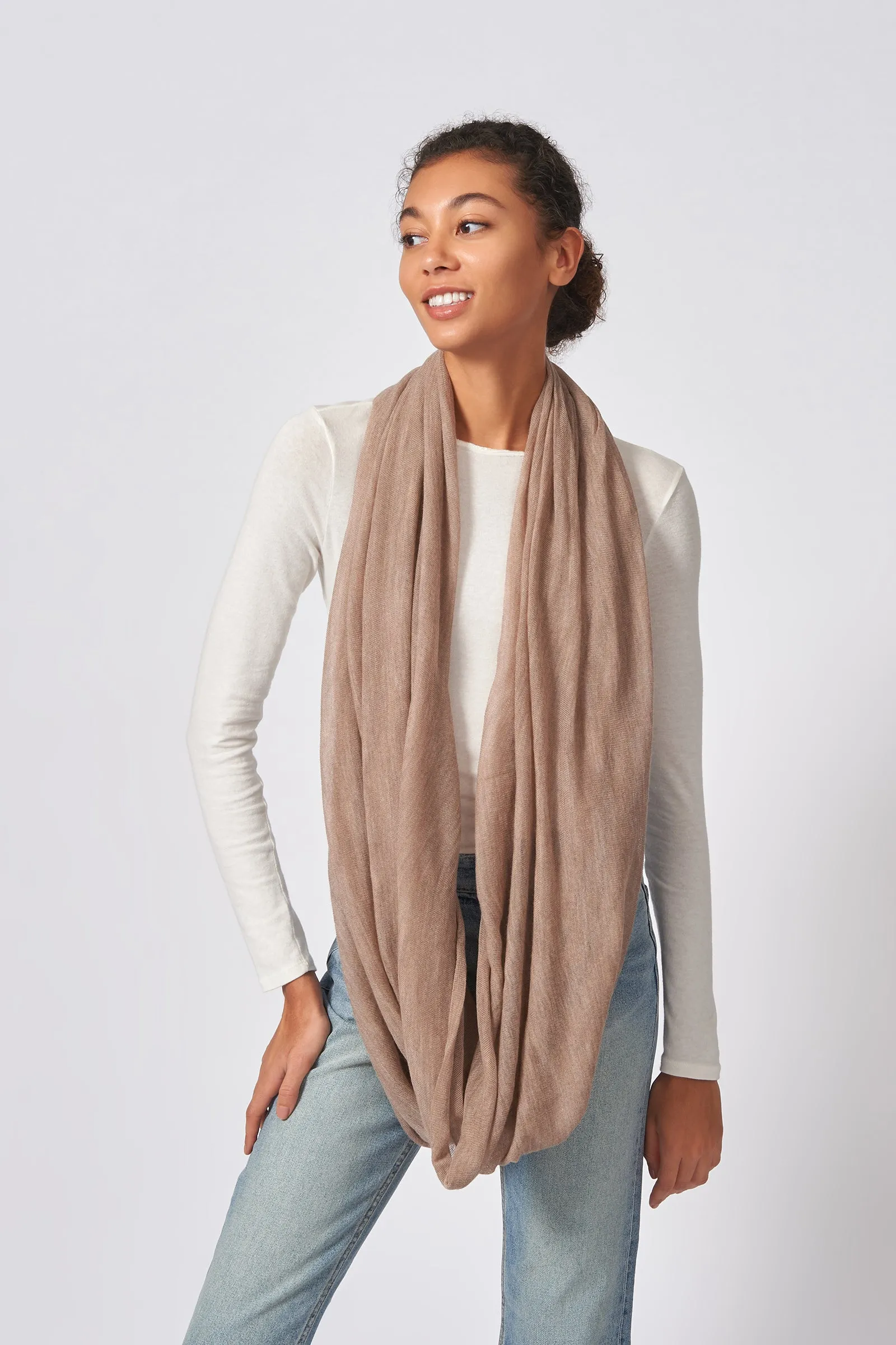 Circle Scarf - Dark Beige