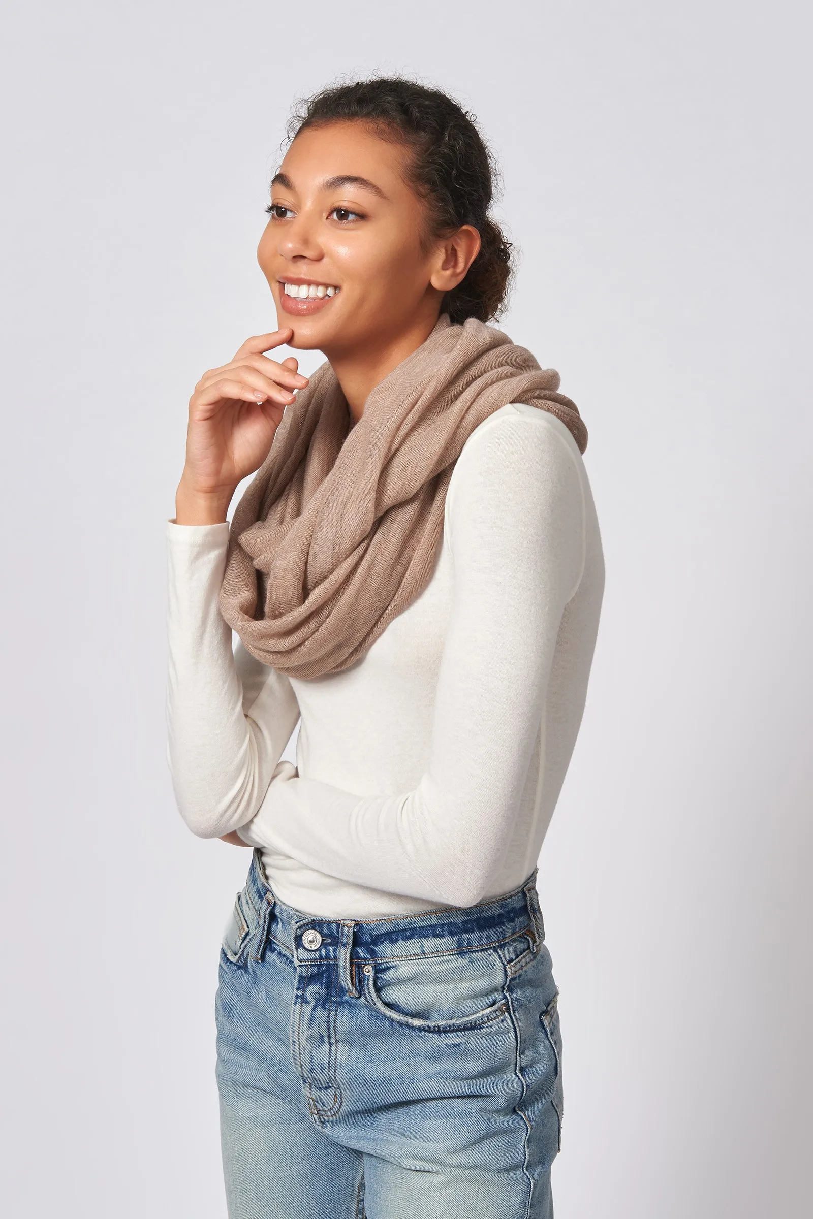 Circle Scarf - Dark Beige
