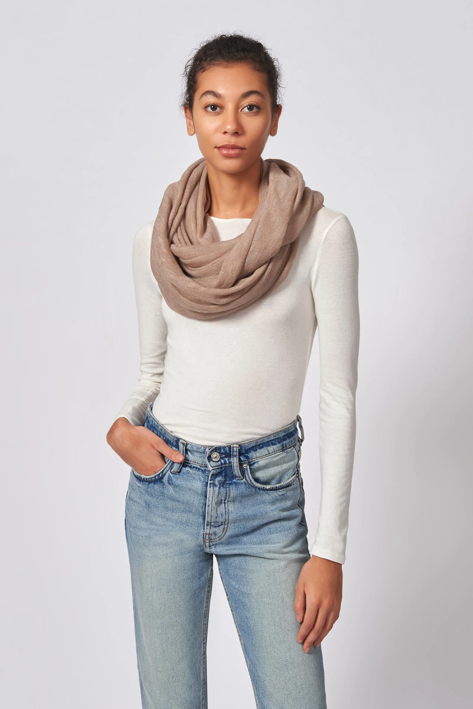 Circle Scarf - Dark Beige