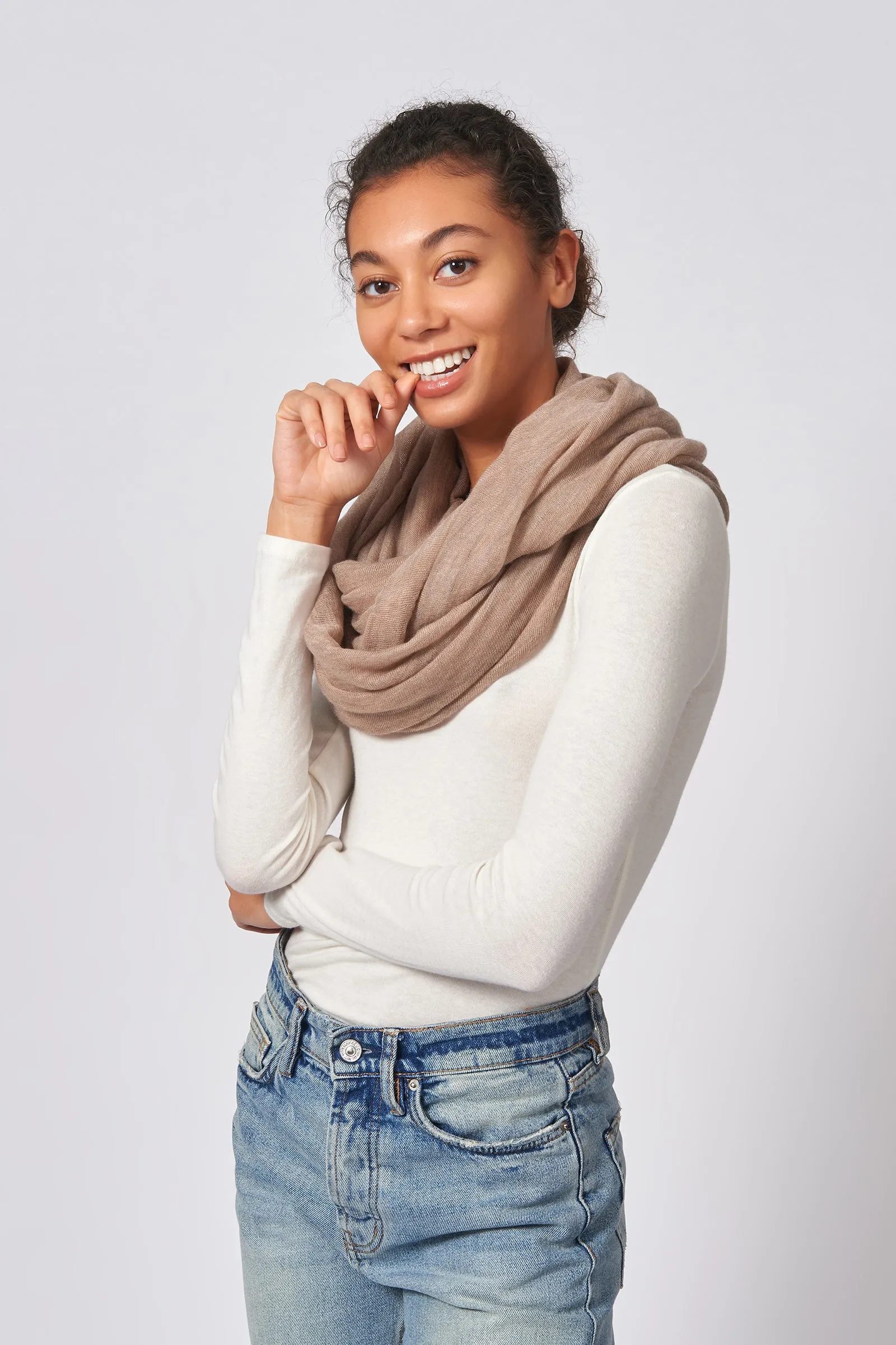 Circle Scarf - Dark Beige