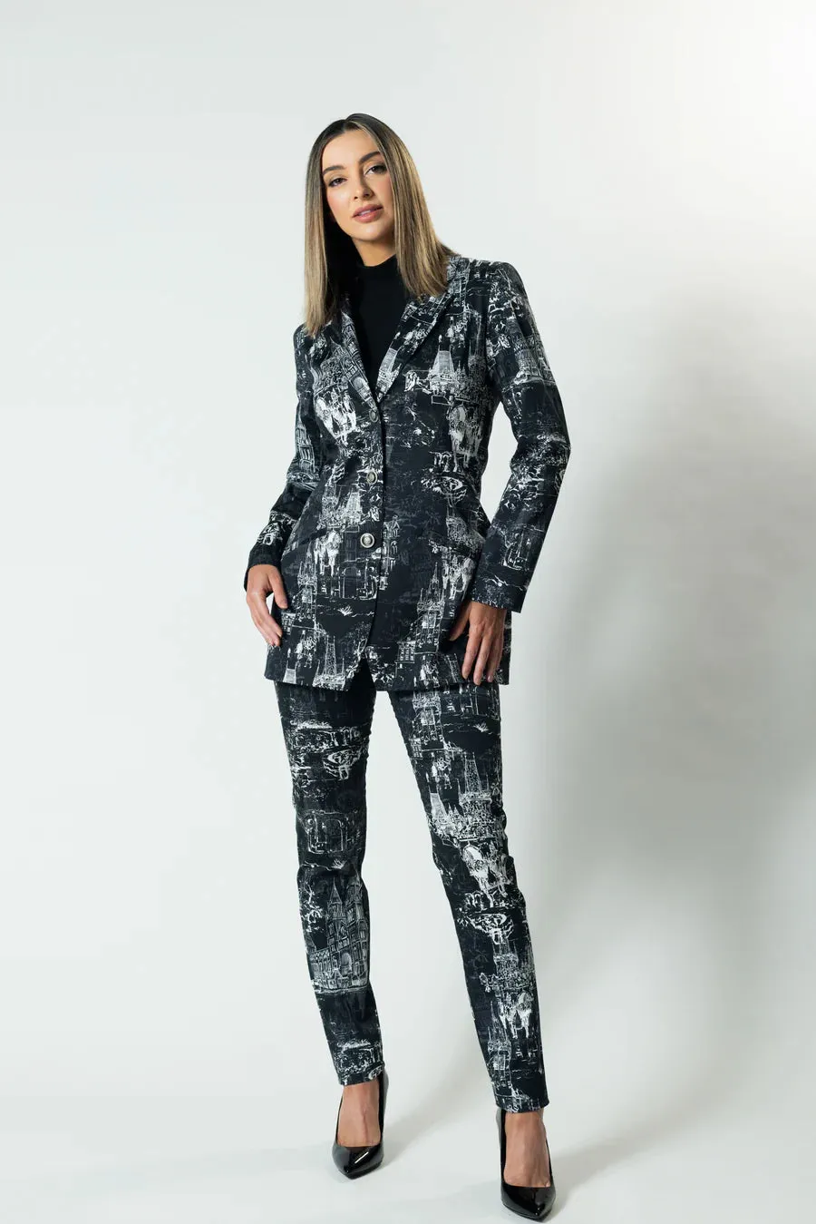 Cityscape Straight Leg Suit Pant - City Smoke