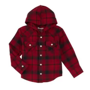 CLPQ4028M Wrangler Plaid Hooded Snaps Shirt