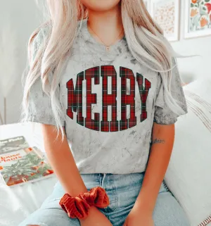 Comfort Colors Colorblast Merry Plaid Christmas Tee- Sizes and Inventory Limited