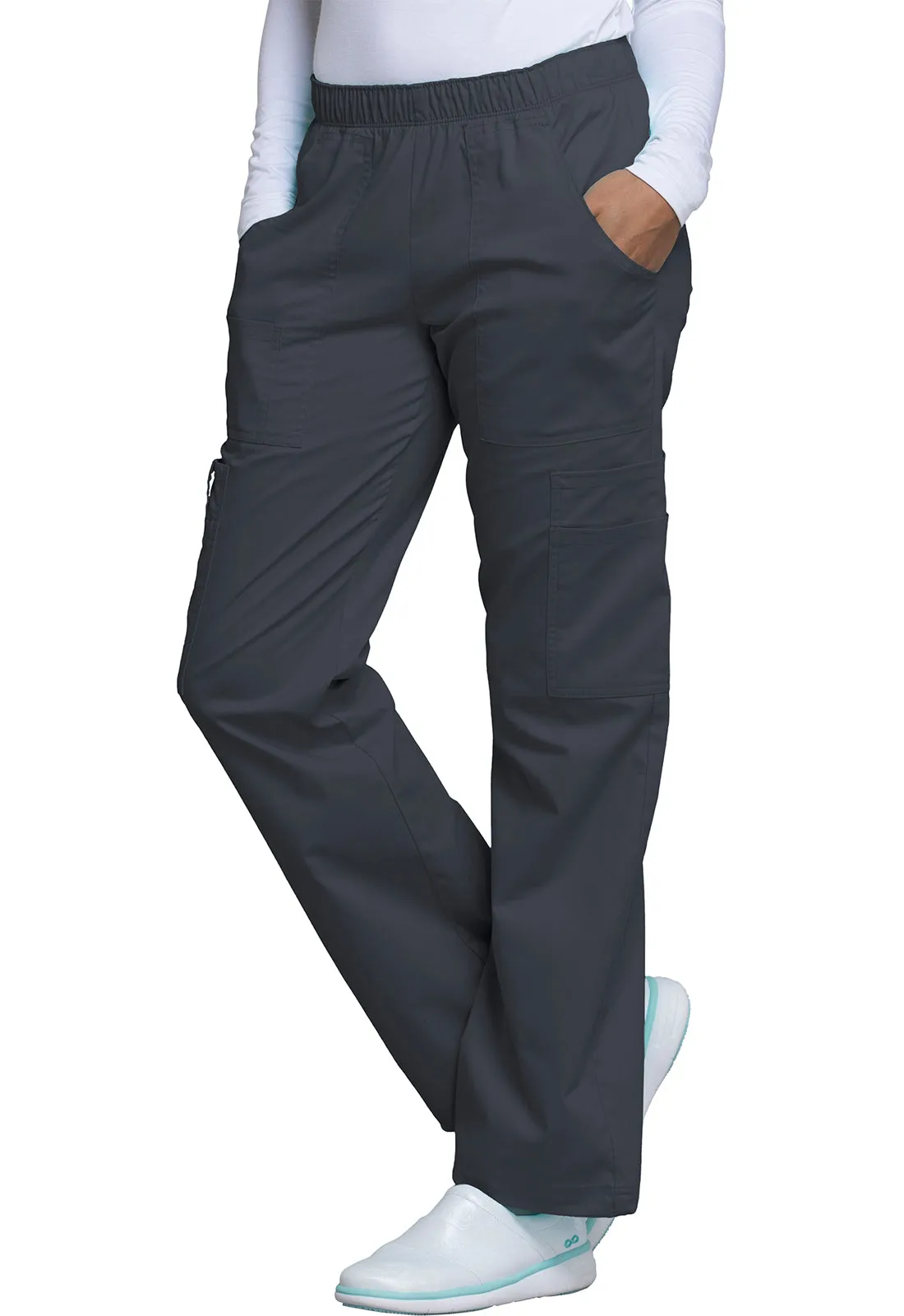 Core Stretch 4005 Mid Rise Pull-On Cargo Pants Pewter