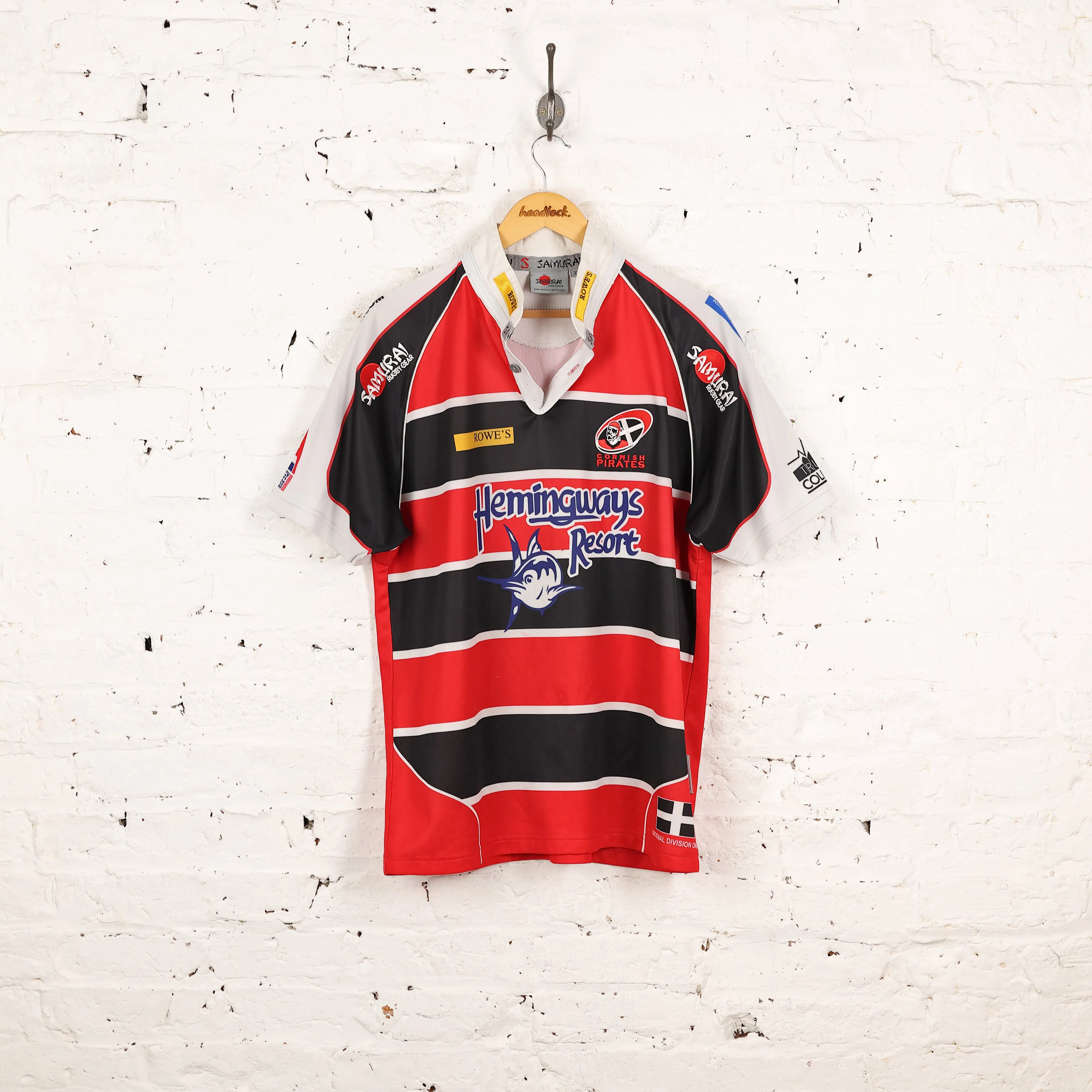 Cornish Pirates Samurai Rugby Shirt - Red - XL