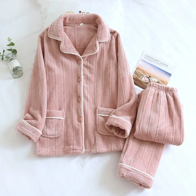Cozy Winter Flannel Matching Pajama Set