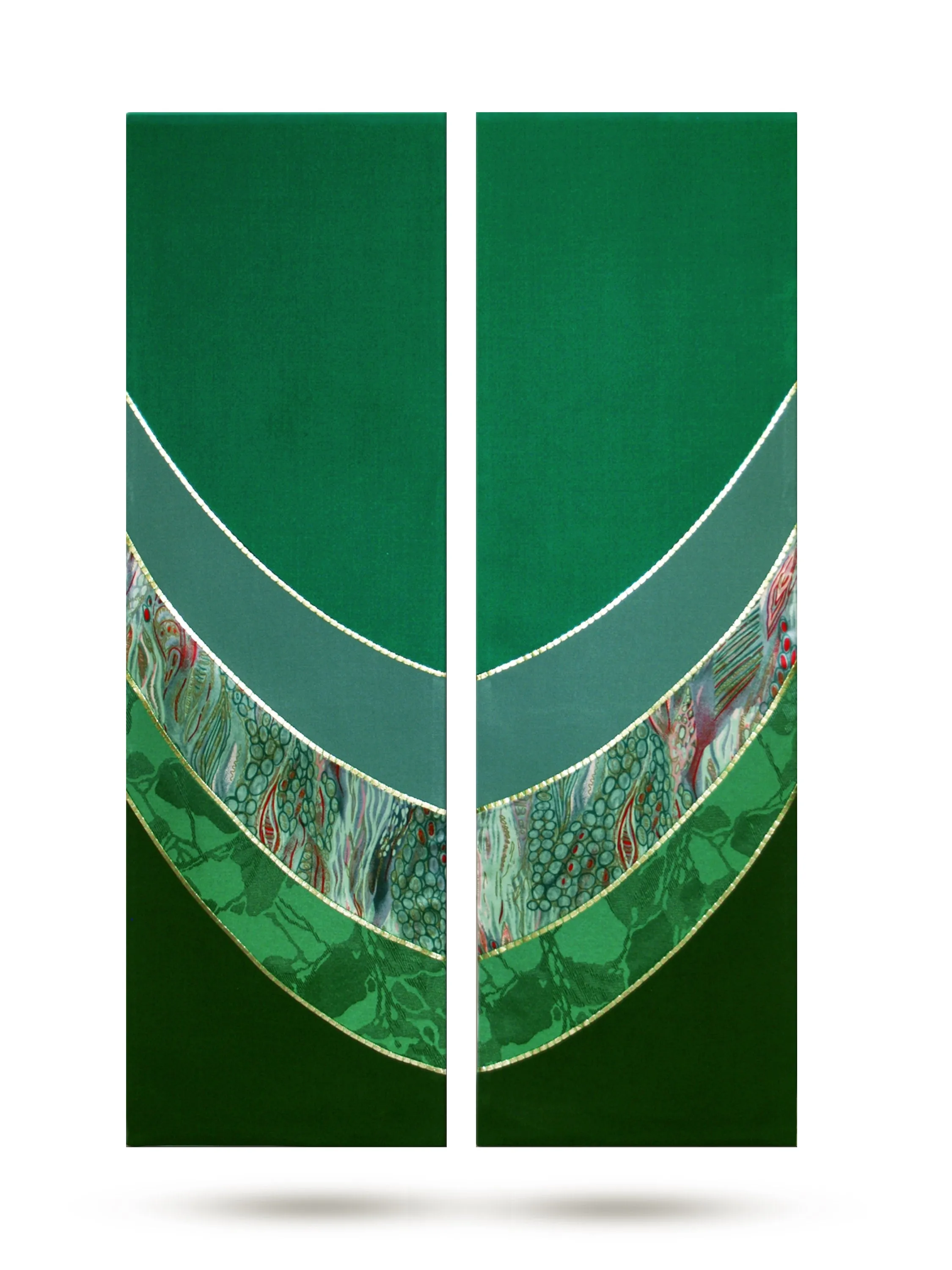 Curvilinear Kelly Green Altar Scarves
