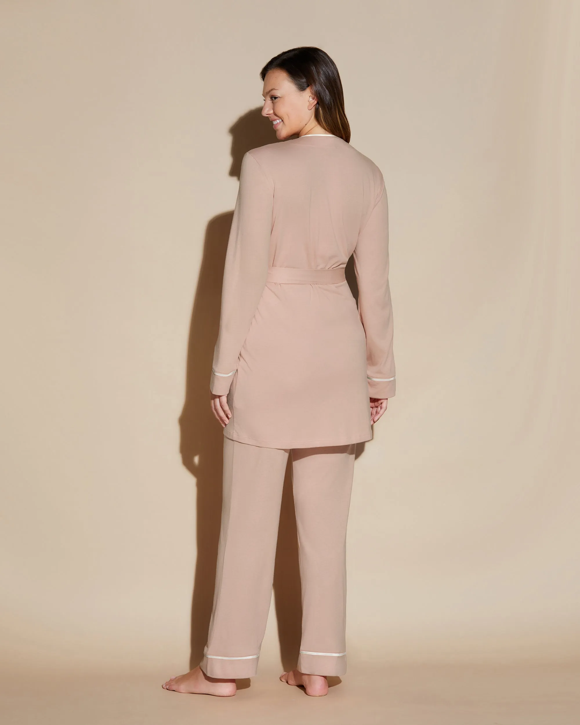 Curvy 3 Piece Pajama Set With Robe