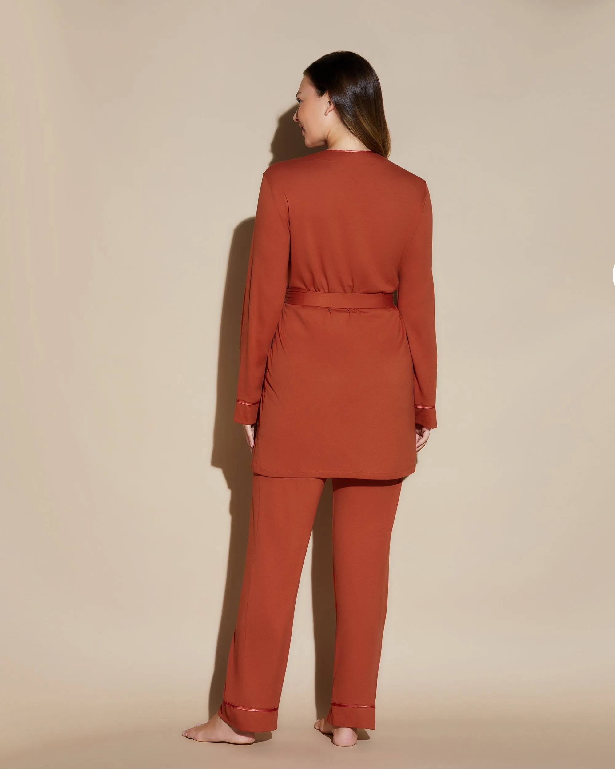 Curvy 3 Piece Pajama Set With Robe