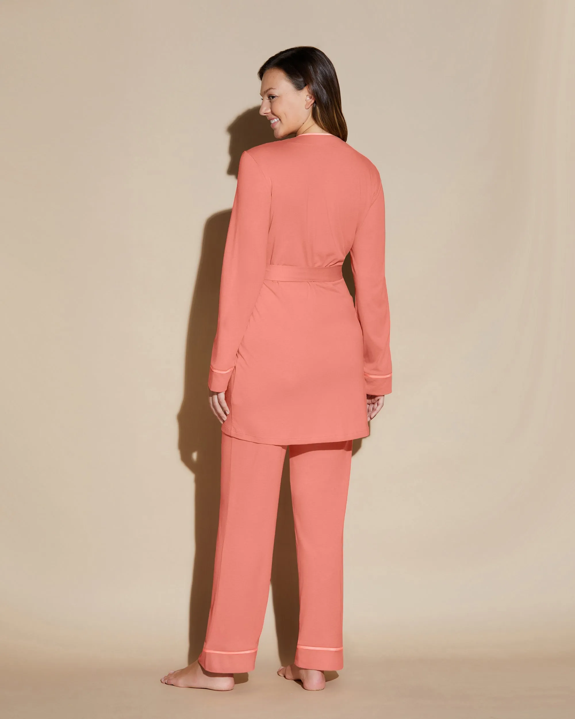 Curvy 3 Piece Pajama Set With Robe