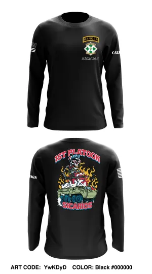 CUSTOM 1st Platoon, Brutal Company, 4-9 IN Core Men's LS Performance Tee - YwKDyD