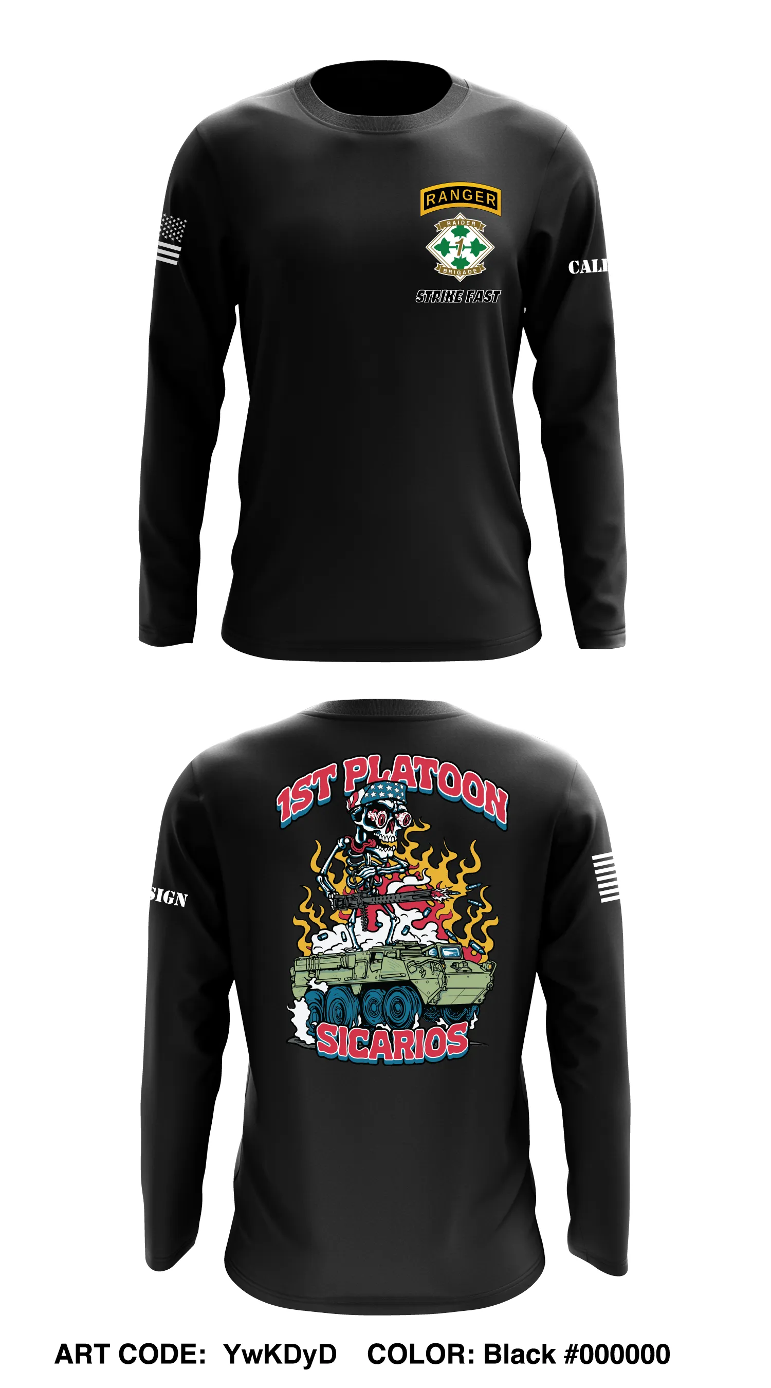 CUSTOM 1st Platoon, Brutal Company, 4-9 IN Core Men's LS Performance Tee - YwKDyD