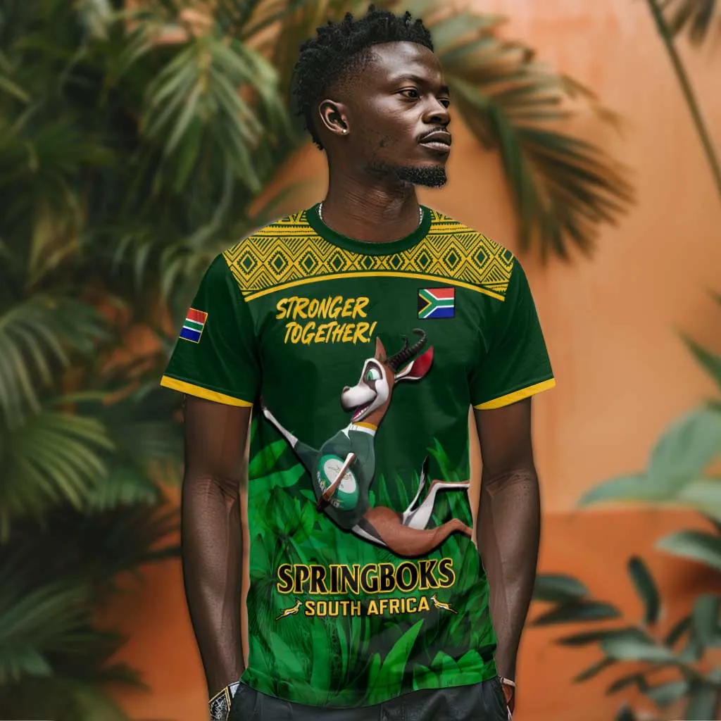 Custom South Africa Rugby T shirt Go Bokke World Cup Champions History LT14