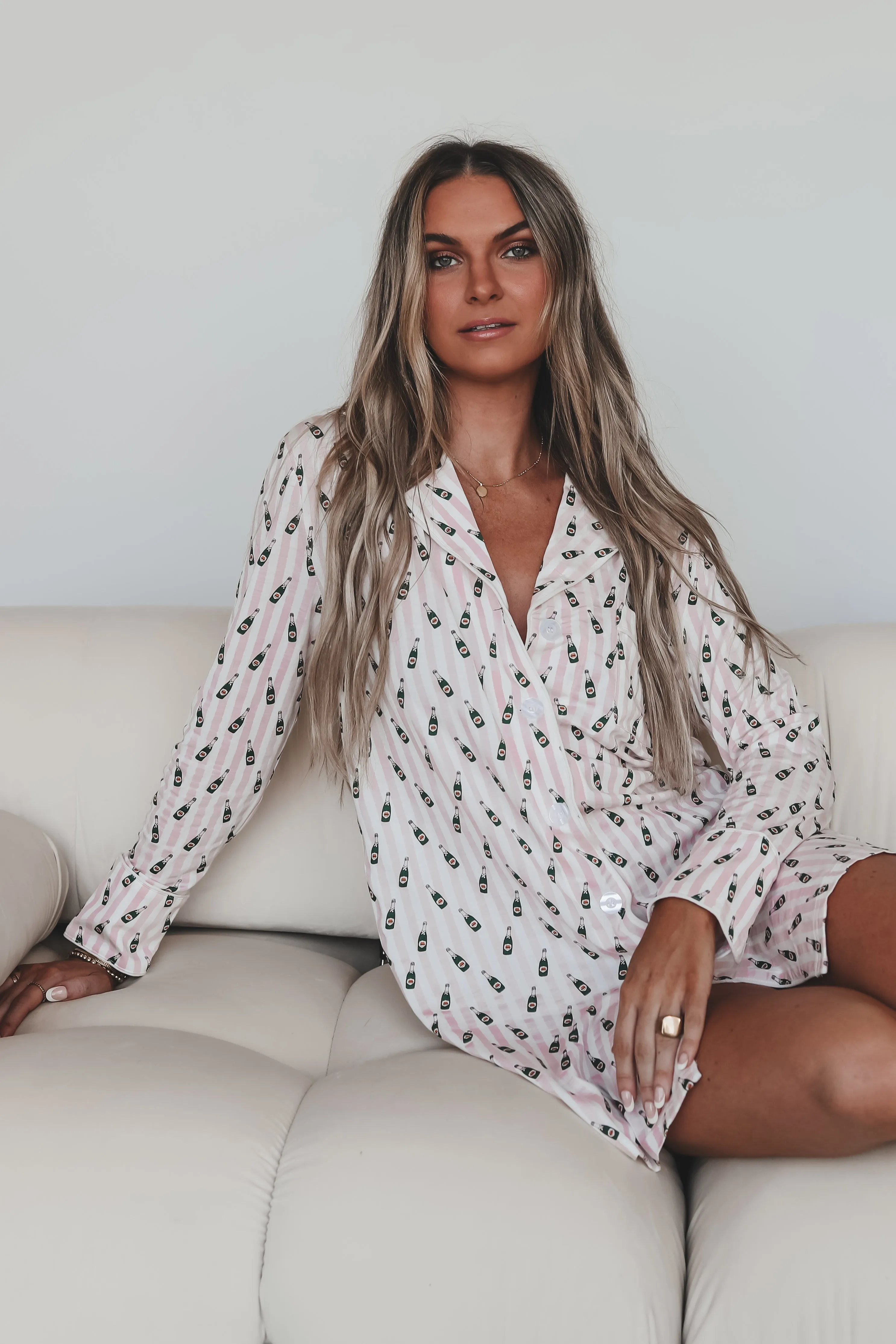DEAL Cheers To A Girls Night Long Button Down Nightshirts