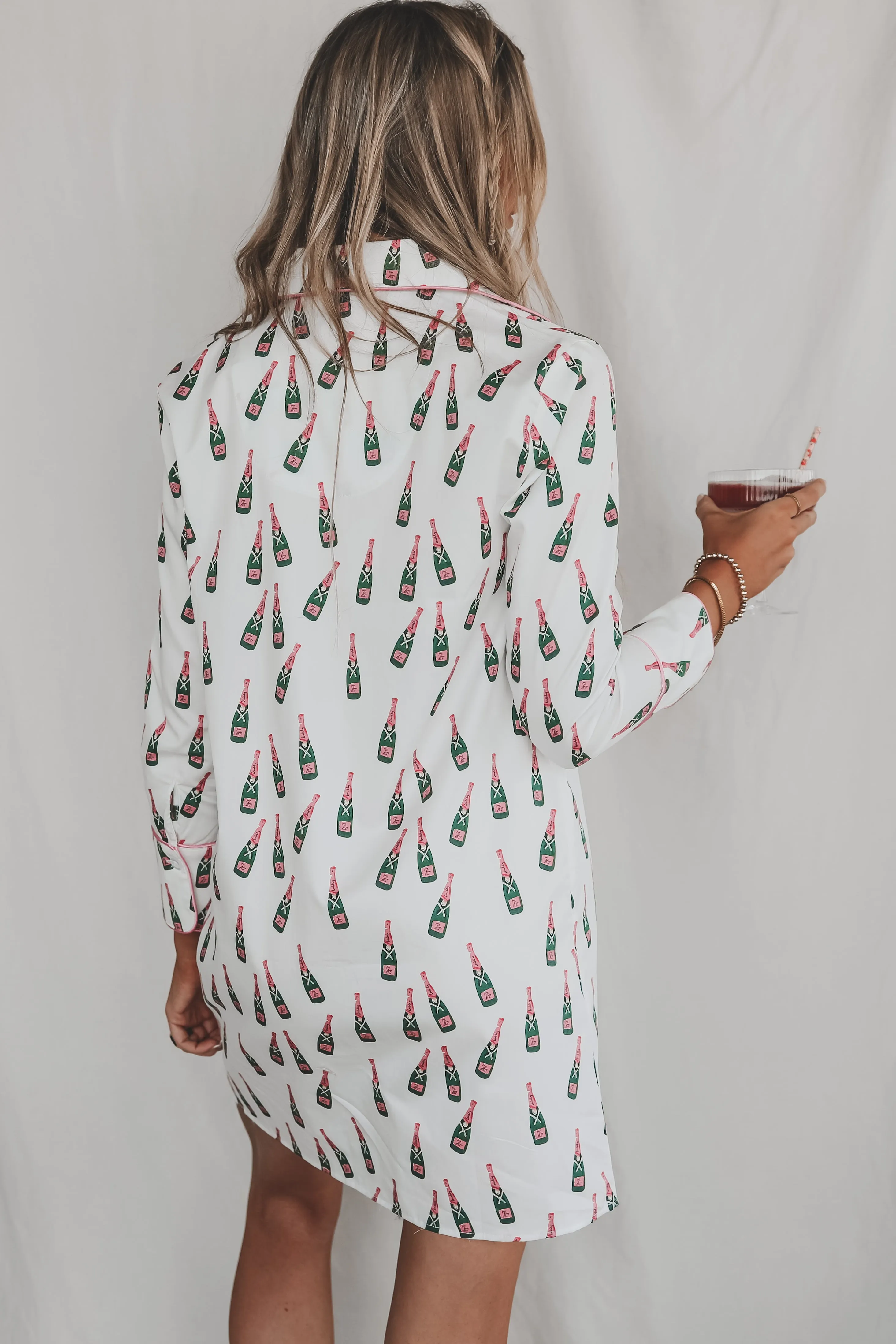 DEAL Cheers To A Girls Night Long Button Down Nightshirts