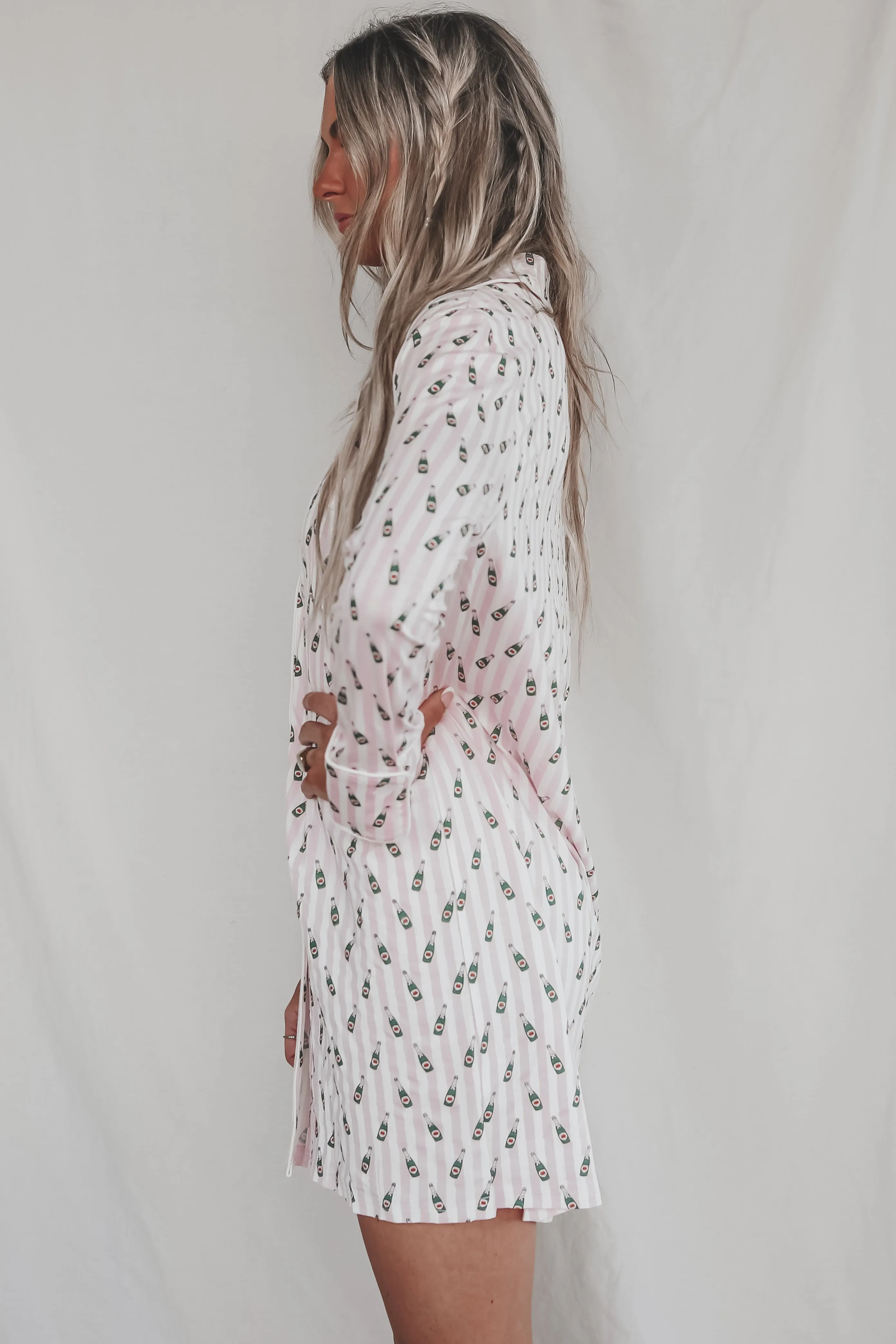 DEAL Cheers To A Girls Night Long Button Down Nightshirts