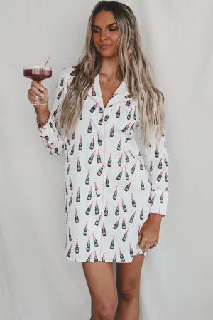 DEAL Cheers To A Girls Night Long Button Down Nightshirts