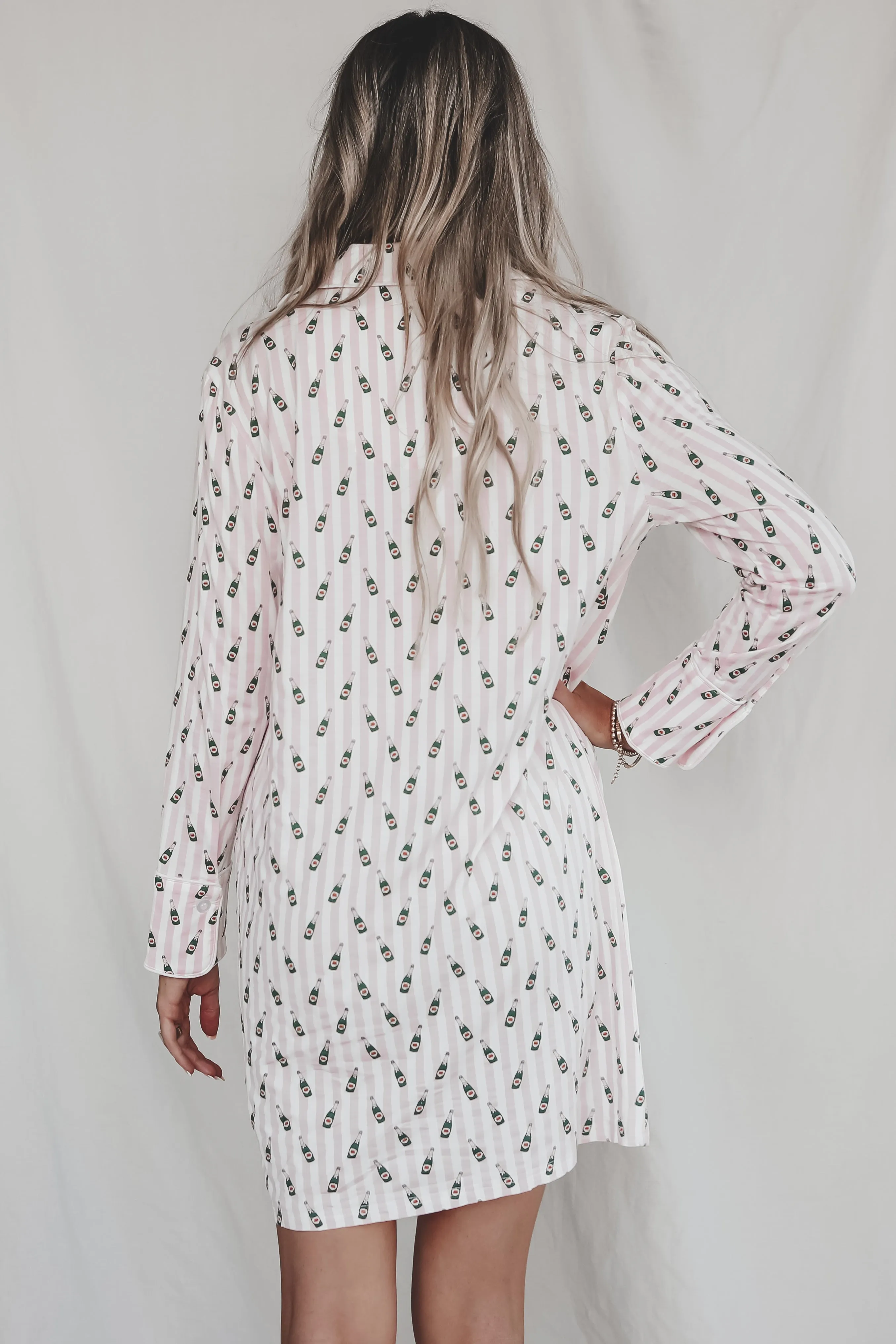 DEAL Cheers To A Girls Night Long Button Down Nightshirts