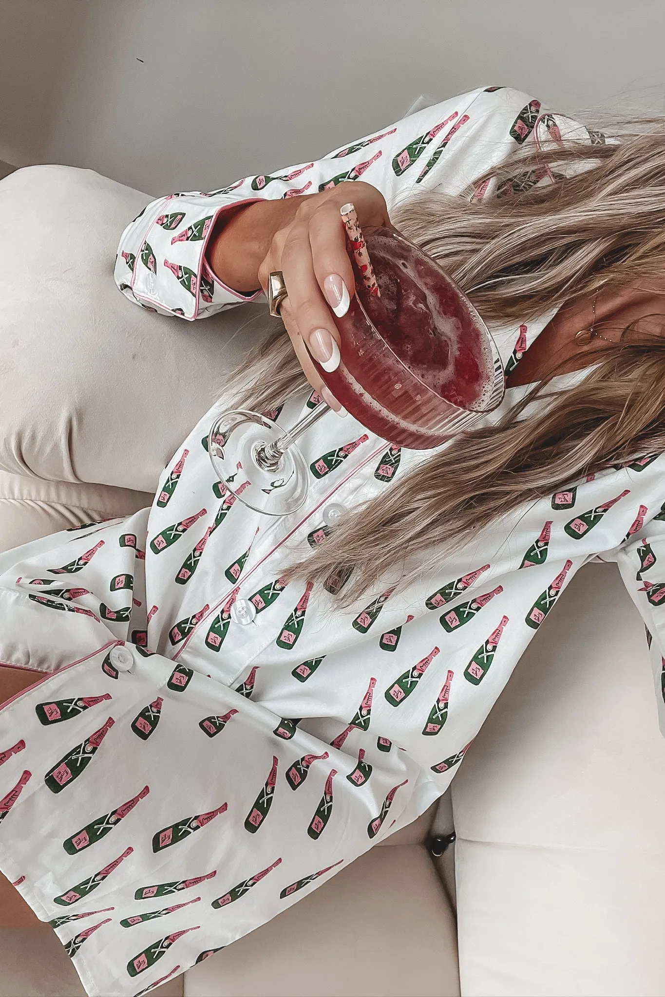 DEAL Cheers To A Girls Night Long Button Down Nightshirts