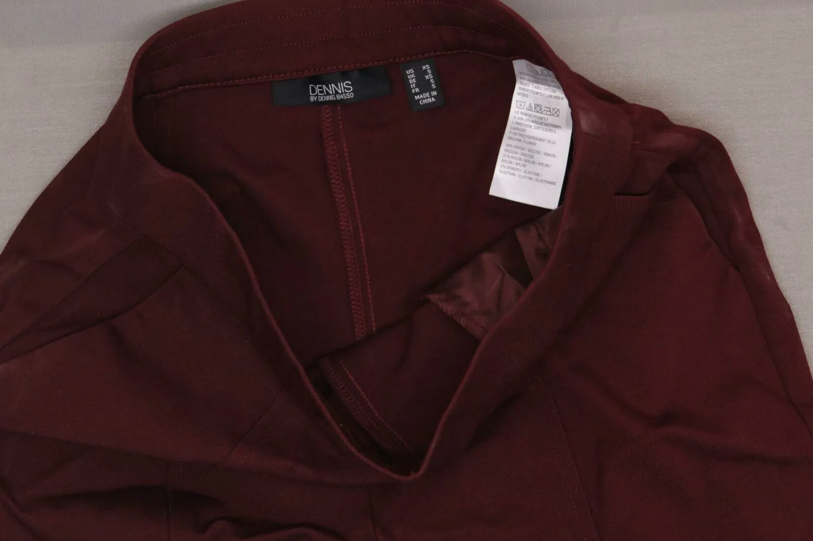 Dennis Basso Knit Twill Ponte Pull-On Leggings. A342271 Deep Wine XS