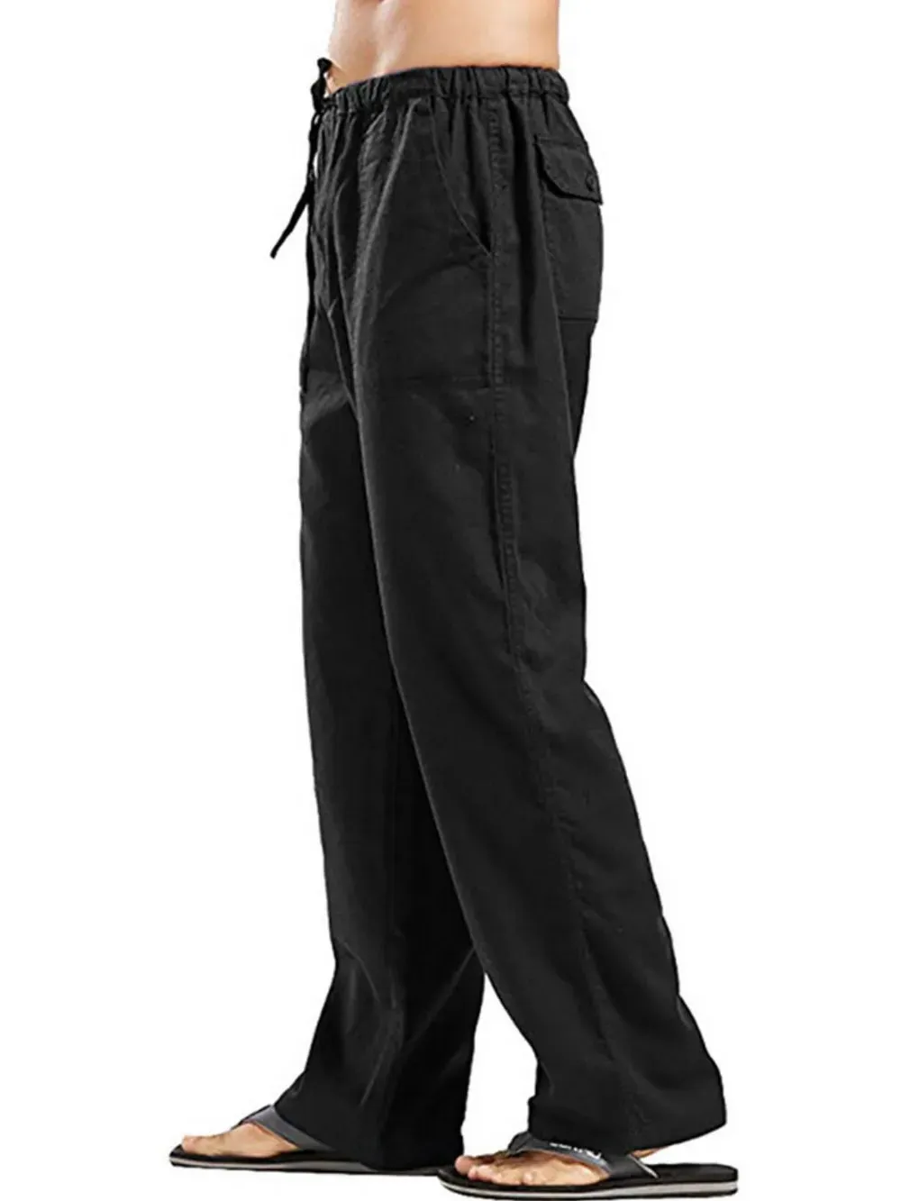 Derrick -  Drawsting Straight Leg Pants Plus Size