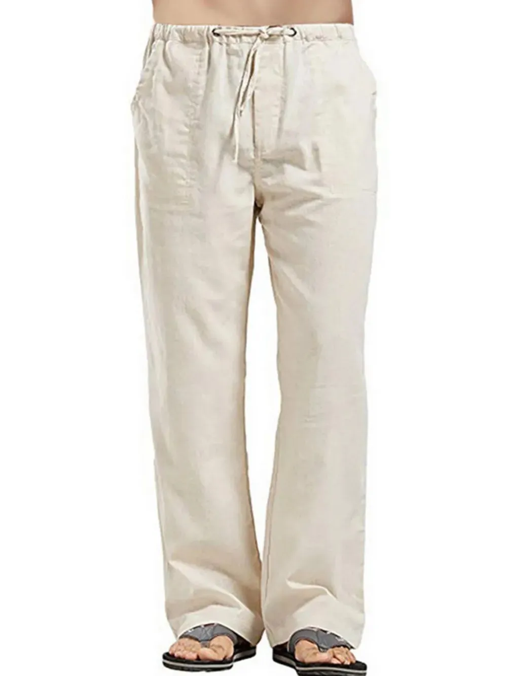 Derrick -  Drawsting Straight Leg Pants Plus Size