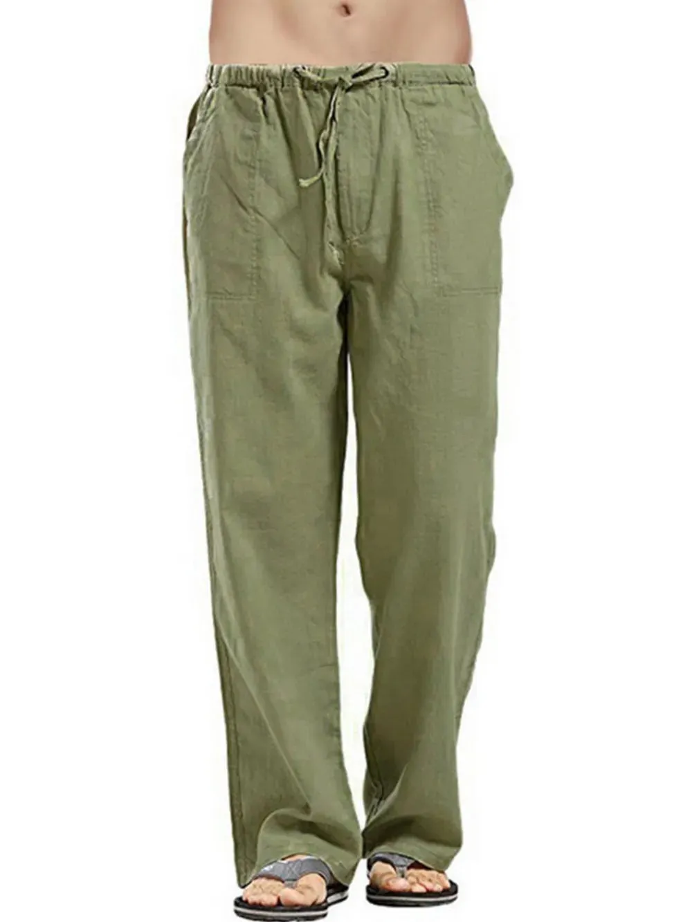 Derrick -  Drawsting Straight Leg Pants Plus Size