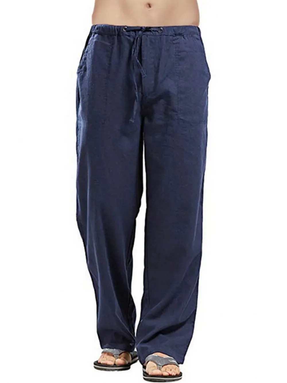 Derrick -  Drawsting Straight Leg Pants Plus Size