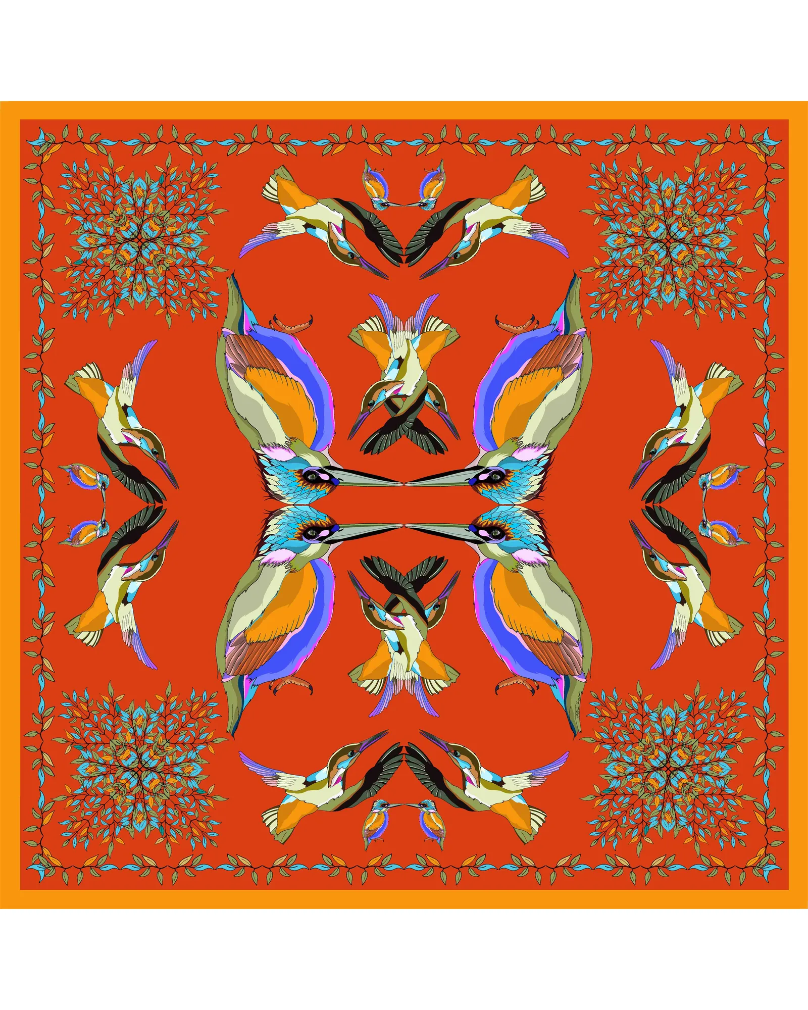 diletto wash scarf - birds