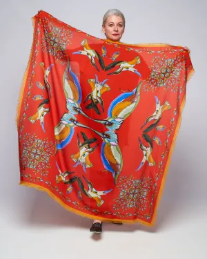 diletto wash scarf - birds
