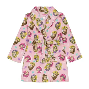 Disney Princess Girls Pajama Robe Plush Velvet Fleece Bathrobe, 4-10, Pink