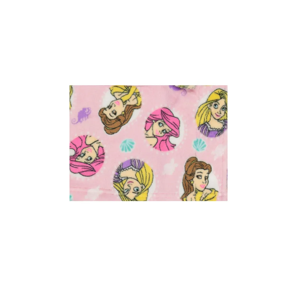 Disney Princess Girls Pajama Robe Plush Velvet Fleece Bathrobe, 4-10, Pink