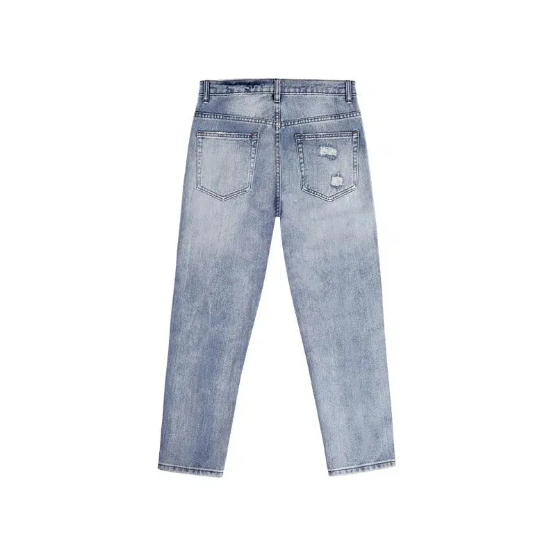 Distressed Ripped Slim Fit Jeans