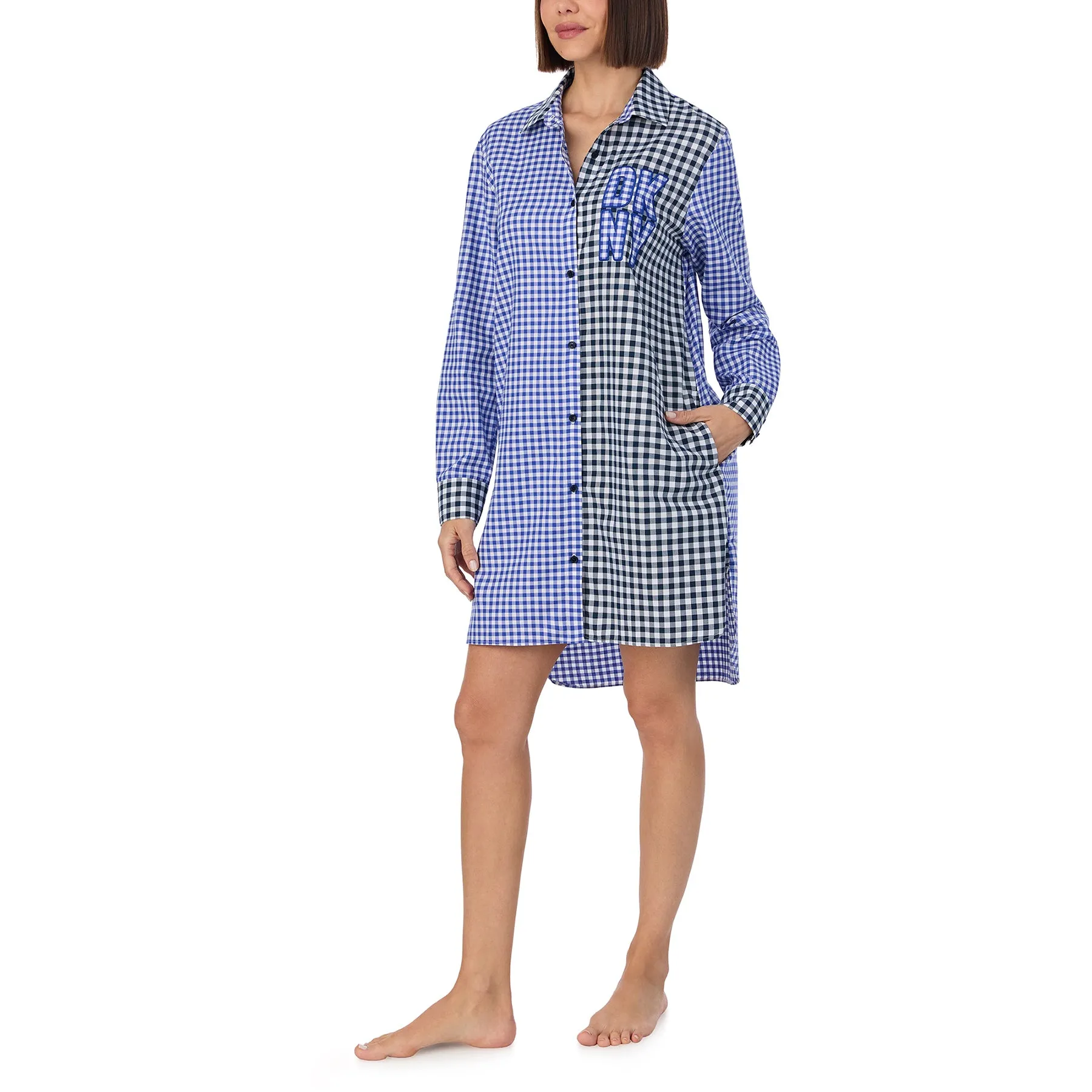 DKNY City For Dreamers LS Collared Sleepshirt