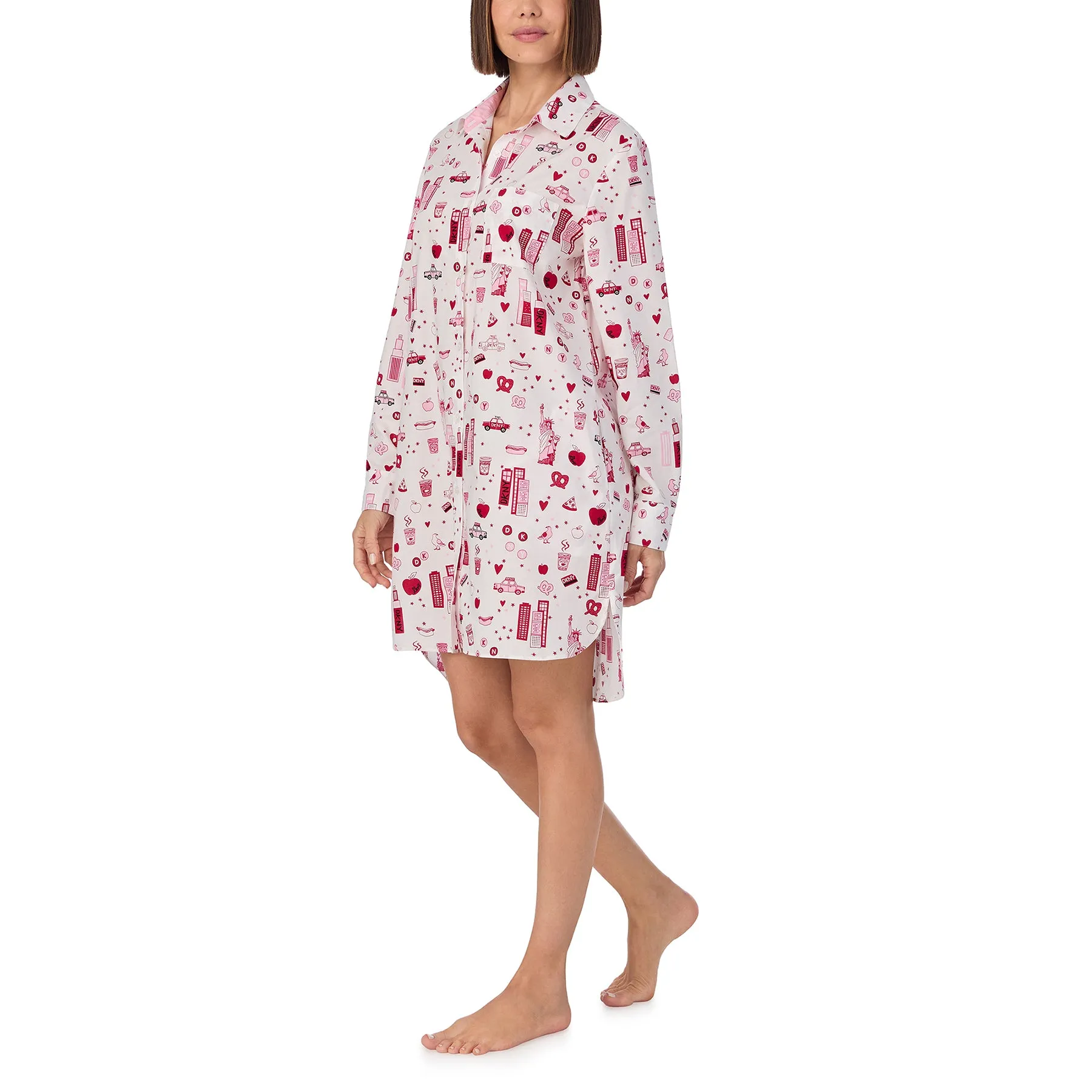 DKNY City For Dreamers LS Collared Sleepshirt