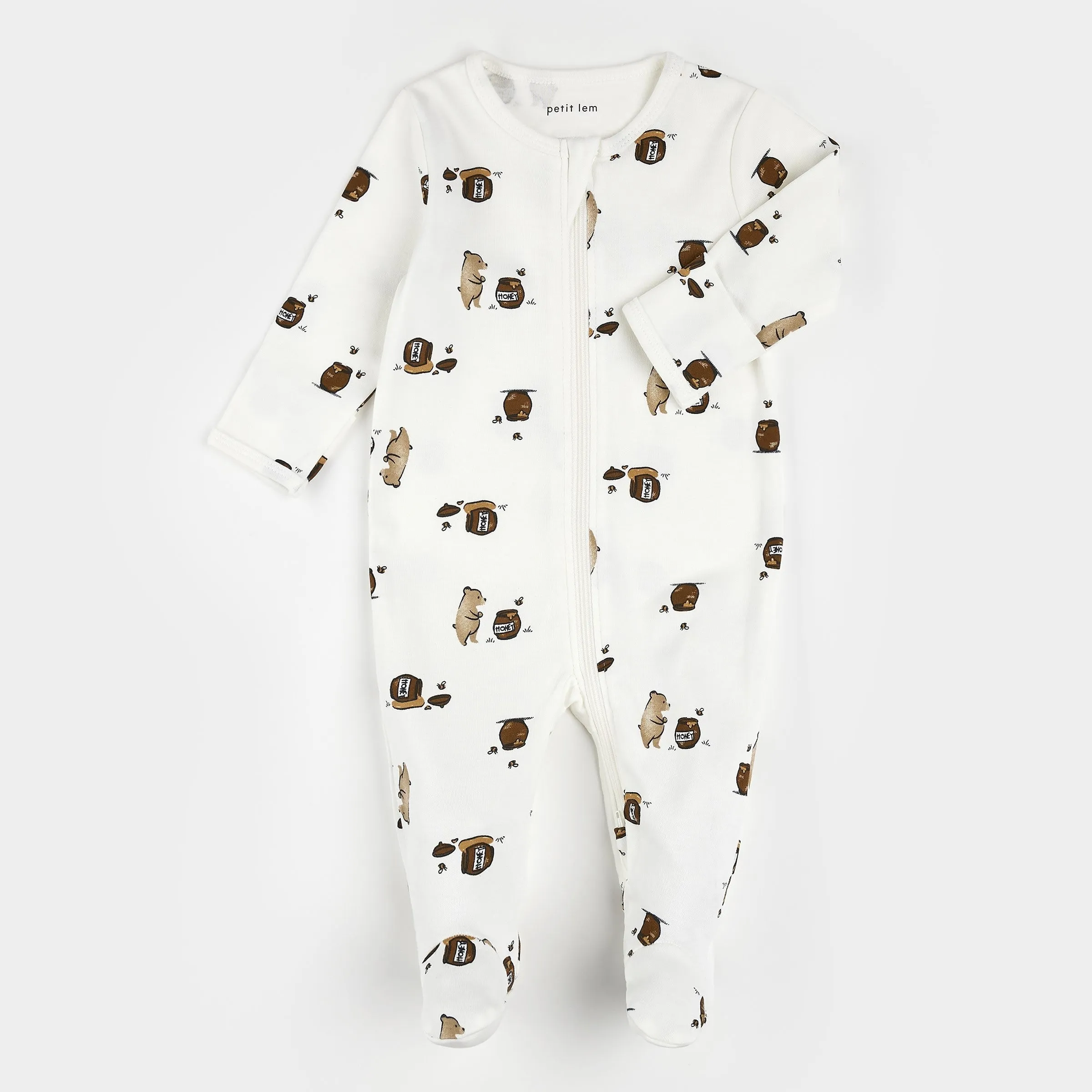 Dormeuse blanc cassé à imprimé d'ourson gourmand